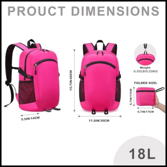 Lightweight Foldable Daypack Water-Resistant Hiking Backpack Travel Bag Women main image 5